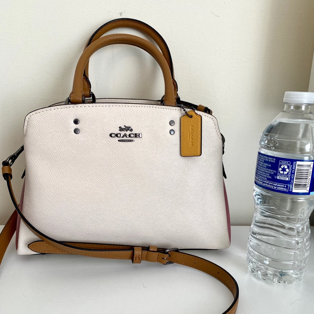 Coach Mini Lillie Carryall - Colorblock light pink/navy/tan